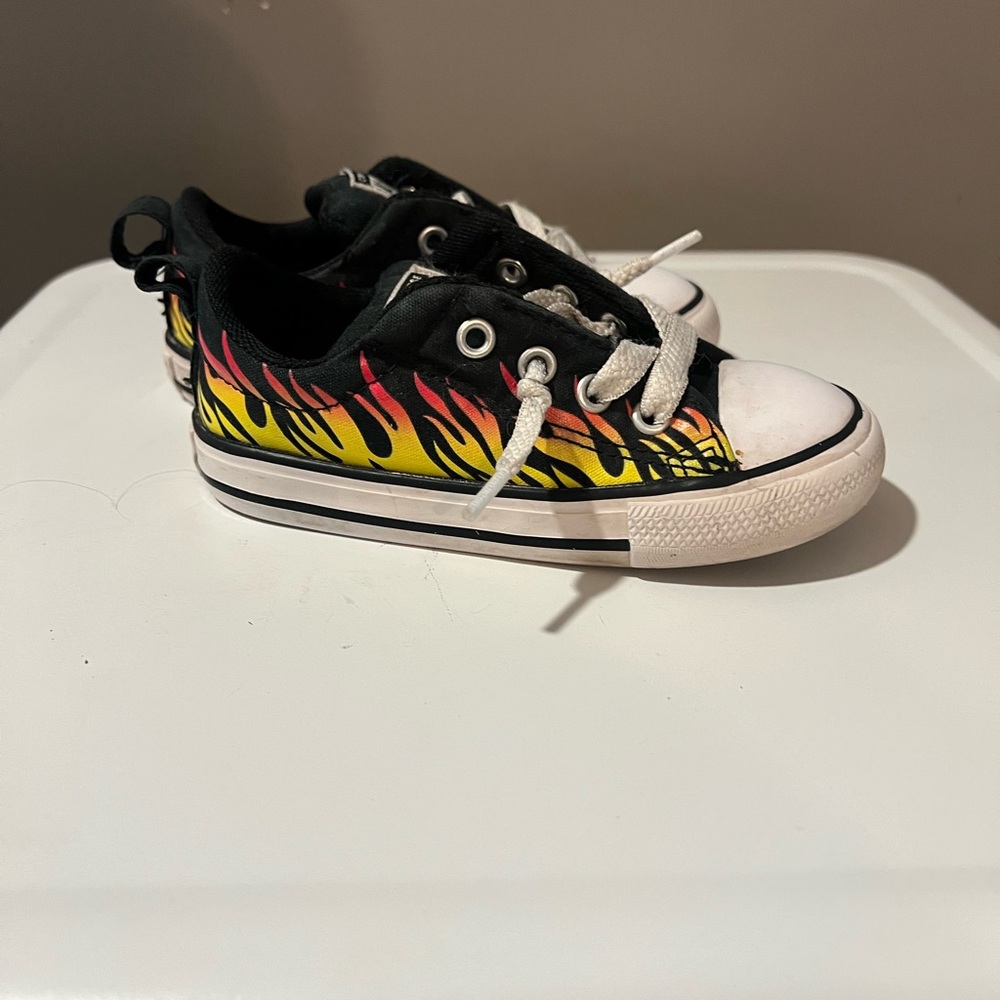 Converse CTAS Street Slip "Into The Flames" Toddler Shoe Black-Yellow